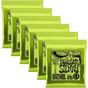 Ernie Ball 2221 Regular Slinky el-guitar-strenge 010-046, 6-pack