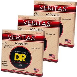 DR Strings VTA-12 Veritas western-guitar-strenge, 012-054, 3 Pack