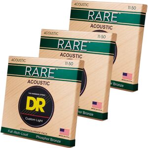 DR Strings RPML-11 Rare western-guitar-strenge, 011-050, 3 Pack