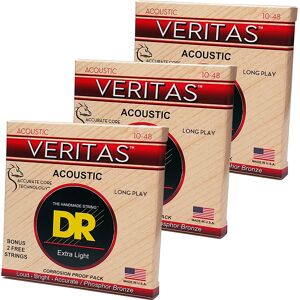 DR Strings VTA-10 Veritas western-guitar-strenge, 010-048, 3 Pack