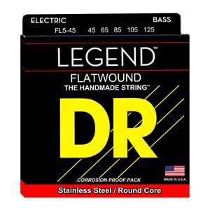 DR Strings FL5-45 Legend Flat-Wound 5-strenget bas-strenge, 045-125
