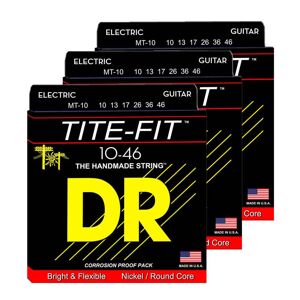 DR Strings MT-10 Tite-fit el-guitar-strenge, 010-046, 3-pack