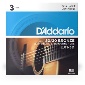 D'Addario EJ11-3D western-guitar-strenge, 012-053 (3 sæt)