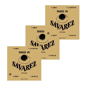 Savarez 520R spansk guitar-strenge, rød, 3 Pack