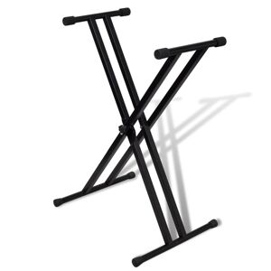vidaXL Justerbart, dobbelt afstivet keyboardstativ med X-ramme
