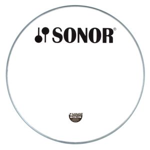 Sonor PW18BL Bass Reso Head White Blanco con el logotipo de