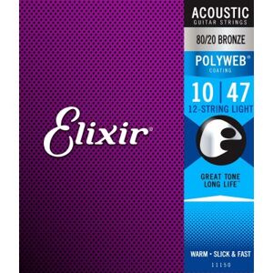 Elixir Jeux folk 12 cordes/ 11150 POLYWEB 80/20 BRONZE 12C LIGHT 10-47