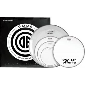 Code Drum Head Pack de peaux/ FULL PACK DNA CLEAR 10/12/14/20 + 14 DNA SABLEE