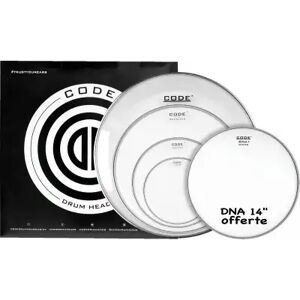 Code Drum Head Pack de peaux/ FULL PACK DNA CLEAR 10/12/16/22 + 14 DNA SABLEE