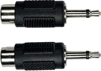 Yellow Cable Connecteurs adaptateurs/ ADAPTATEUR RCA FEM. JACK M MALE 3.15 MM - LOT DE 2