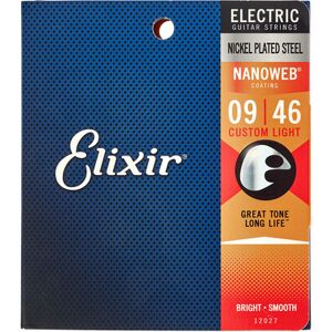 Elixir 12027 Nanoweb Luce Personalizzata 9-46 Corde Per Chitarra Elettrica Confezioni Da 1-3