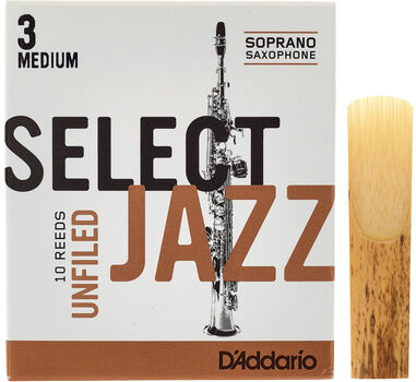 DAddario Woodwinds Select Jazz Unfiled Soprano 3M