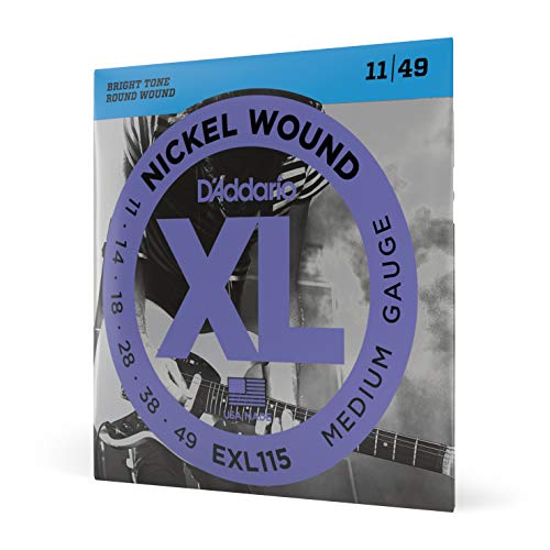 D'Addario Fretted EXL115 Nikkel Winding Electrische gitaar snaren,Medium/Blues- Jazz Rock, 11-49