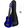 TIGER Wereld Ritme Soprano Ukulele Beginner Soprano Uke Finish met Gig Bag, Spare Ukulele Snaren & Vilt Pick standard Blauw