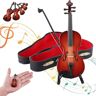 Diveck Tiny Violin with Sound, Tiny Violin with Sound Sob Story, Tiny Violin Soundtrack for Your Sob Story, Wooden Miniature Violin with Stand and Bow, Tiny Violin That Plays Sad Music (20cm)