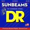 DR Strings DR NMR5-45 Strings SUNBEAM™ Nickel Plated Bass Strings: 5-String Medium 45-125, Silver