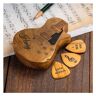 JCAKES Aanpasbare Plectrums, Verpakking Van 3 Stuks Houten Plectrumkoffer, Gegraveerde Plectrums,A