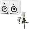 Devine RX-6A White studio monitoren (set van 2) + Devine M-Mic PRO USB W