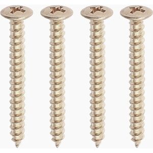 ALLPARTS GS-0005-010s Chrome Neckplate Screws - Stykkpris