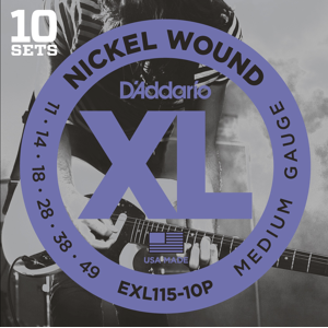 D'addario EXL115-10P - 10-pack med .011 strenger til el.gitar