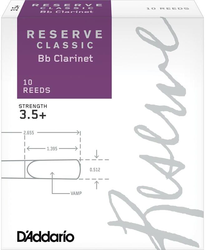 D'Addario Woodwinds D'Addario Dct10355 Klarinett Flis Reserve Classic Bb Clarinet 3.5+ 10 Pack