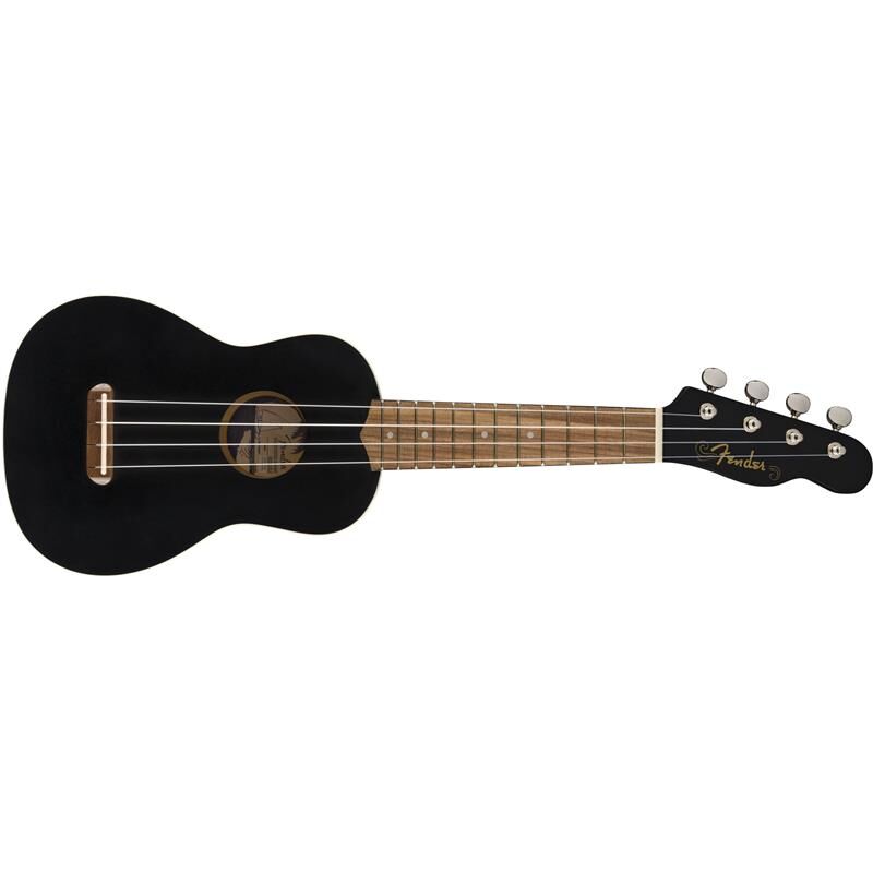 Fender Venice Soprano Ukulele Walnut Fingerboard, Black