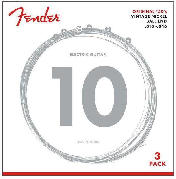 Fender Original 150r Gitarstrenger 3-Pk (010-046) Ren Nikkel Spunnet, Kule-Ende