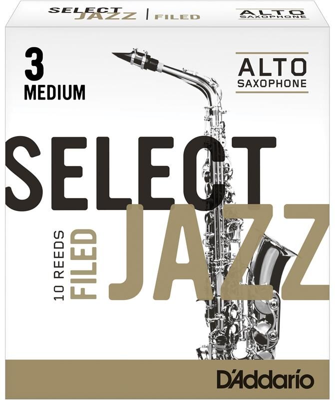 D'Addario Woodwinds Rico Select Jazz Filed Alt Sax 3m (Rsf10asx3m) 10pcs.