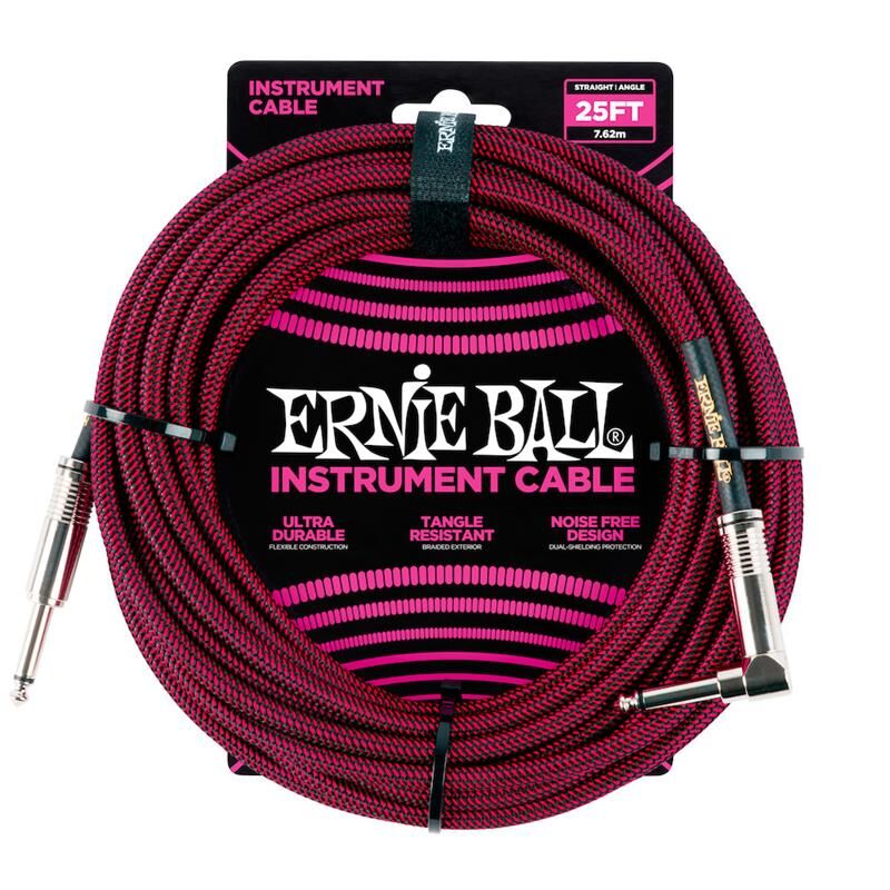 Ernie Ball Eb-6062 Instrumentkabel 7.5 Meter Sort & Rød