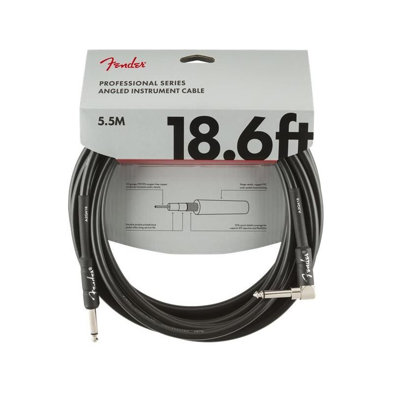 Fender Pro Instrumentkabel 5.5m Svart Straight/angle, 18.6'