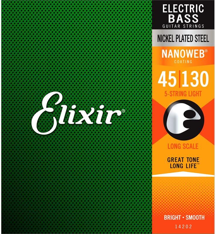 Elixir Nanoweb Nickel Plated Steel Bass (045-130) 14202