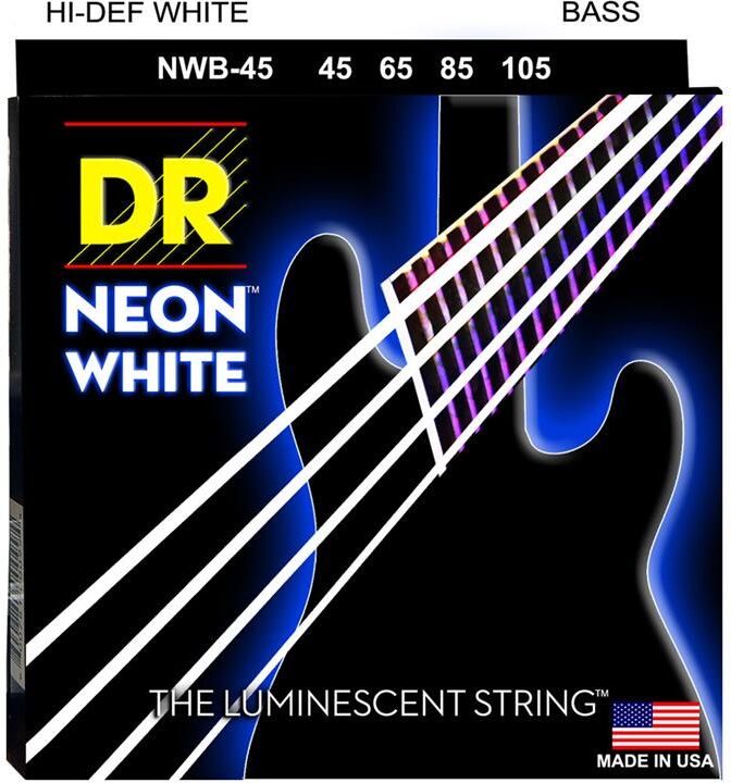 Dr Strings Nwb45 Neon White (045-105) Medium