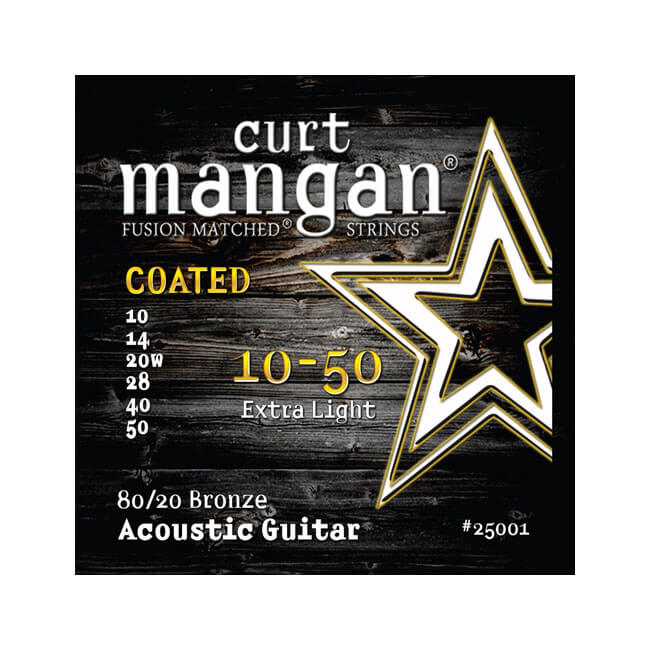 119 Curt Mangan 25001 Coated 80/20 Bronze western-gitarstrenger 010-050