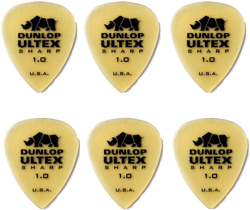 Dunlop Ultex Sharp 1,0 mm plektre (6 stk.)