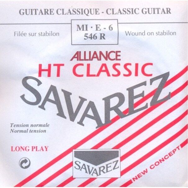 Savarez 546R Alliance E6 løs spansk gitarstreng, rød