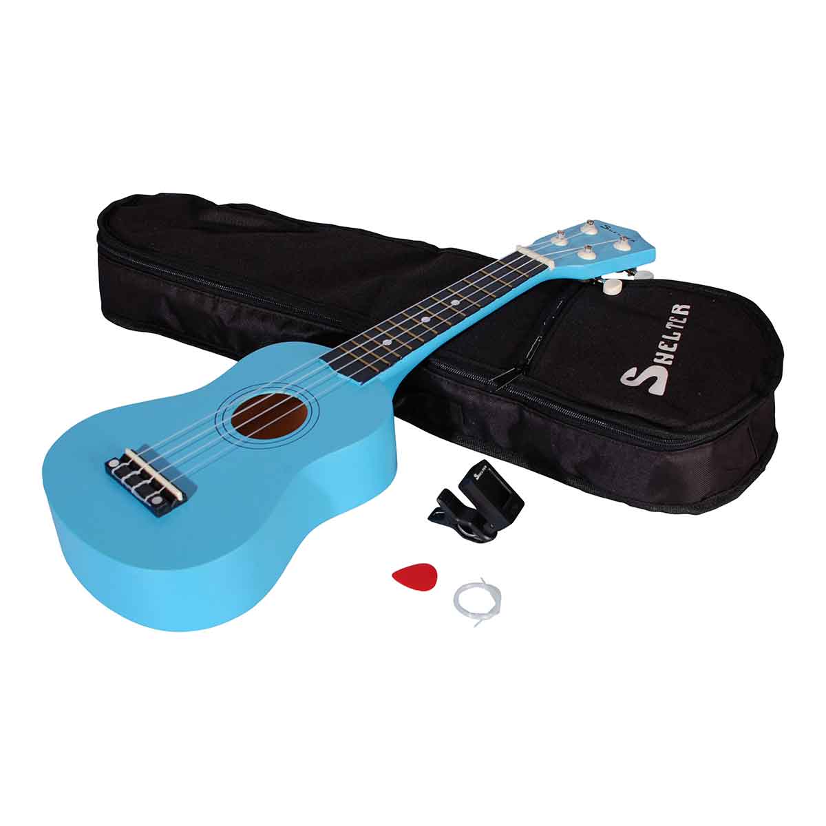 Shelter UK1S-BL ukulele, pakkeløsning blå