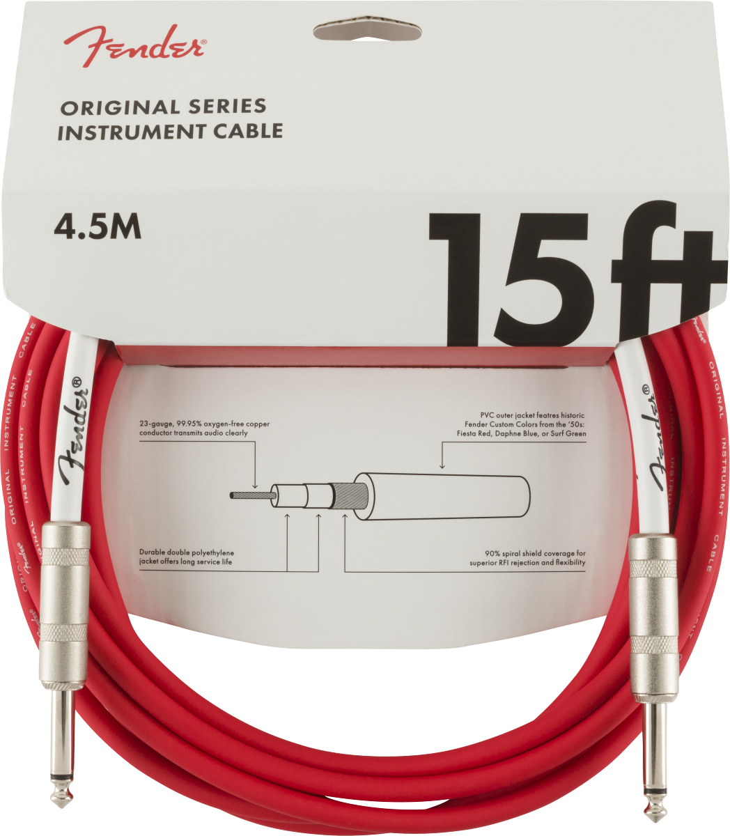 Fender Original Series Instrument Cables, 4,5m, Fiesta Red