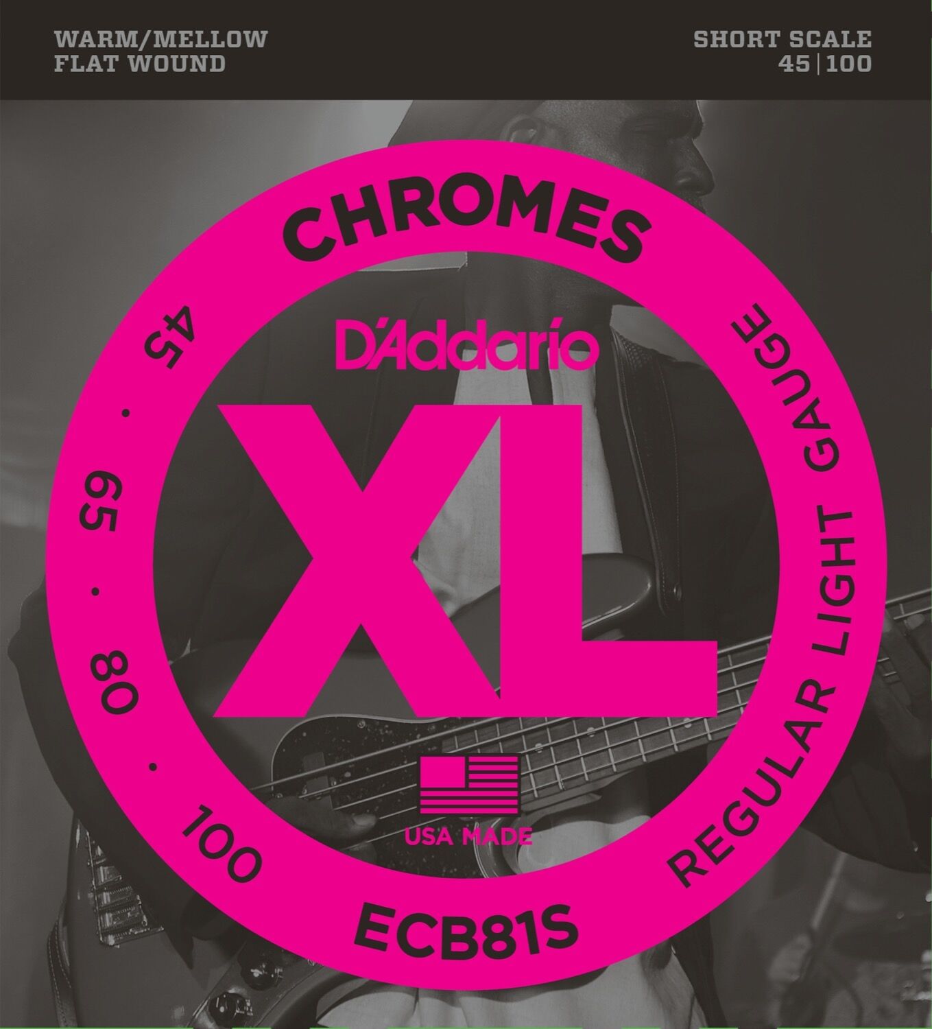 D'addario ECB81S - Flat wound basstrenger - Short scale