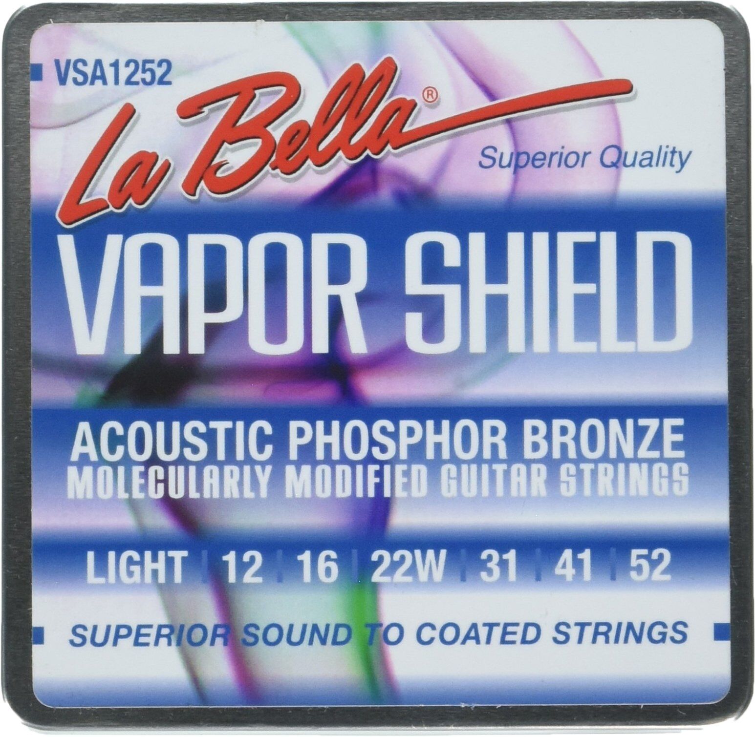 LaBella VSA1252 Acoustic Set Acoustic Vapor Shield Phosphor Bronze Lite 12-52. Strengesett.