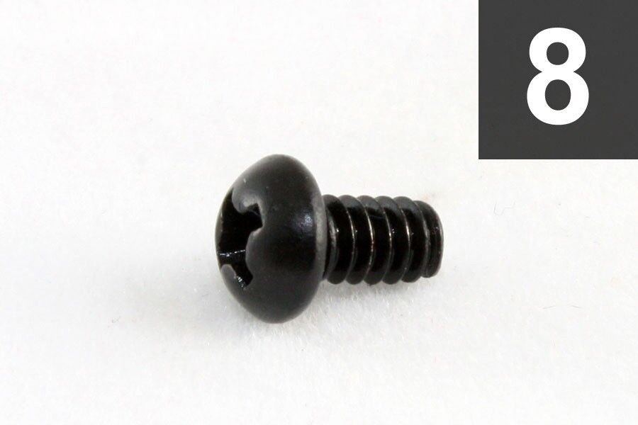 ALLPARTS GS-0368-003 Pack of 8 Black Blade Switch Screws