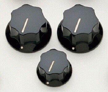 ALLPARTS PK-0174-023 Black Knob Set for Jazz Bass