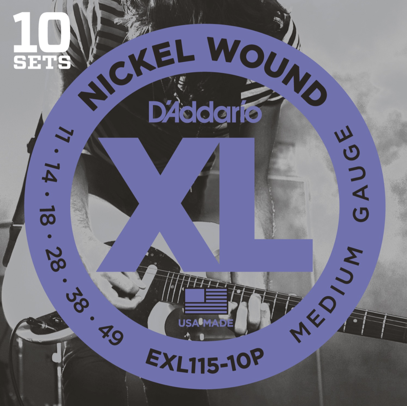 D'addario EXL115-10P - 10-pack med .011 strenger til el.gitar