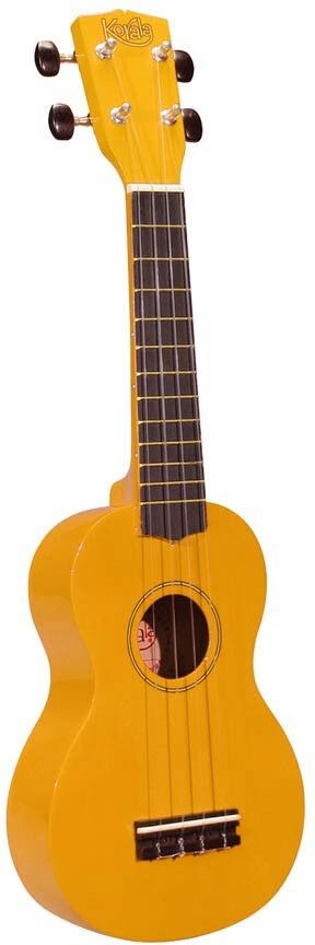 Korala UKS-30-YE soprano ukulele with guitar machine heads, with bag, yellow