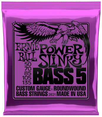 Ernie Ball EB2821 Power Slinky Saiten für 5-Saiter E-Bass