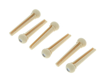 Harley Benton Bridge Pin Set Ivory mit Punkt