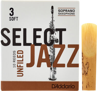 DAddario Woodwinds Select Jazz Unfiled Soprano 3S