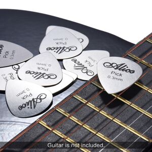 TOMTOP JMS Alice AP-12S 12pcs/pack 0.3mm Stainless Steel Metal Guitar Picks Plectrum