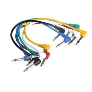 TOMTOP JMS Set of 6pcs Colorful Guitar Patch Cables Angled for Guitar Effect Pedals