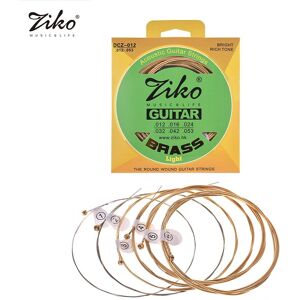 TOMTOP JMS ZIKO DCZ012 Light Acoustic Guitar Strings Hexagon Alloy Wire Brass Wound Corrosion Resistant 6 Strings Set Musical Instrument Accessories