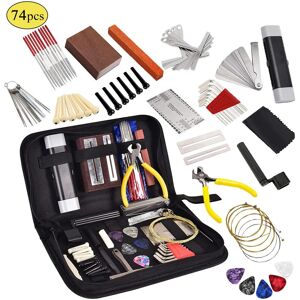 TOMTOP JMS 74 PCS Guitar Tool Kit with Carry Bag, Repair Maintenance Tools String Action Ruler Guitar Bridge